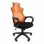 Кресло руководителя РК 210, ткань TW-11 черная, спинка – сетка оранжевая